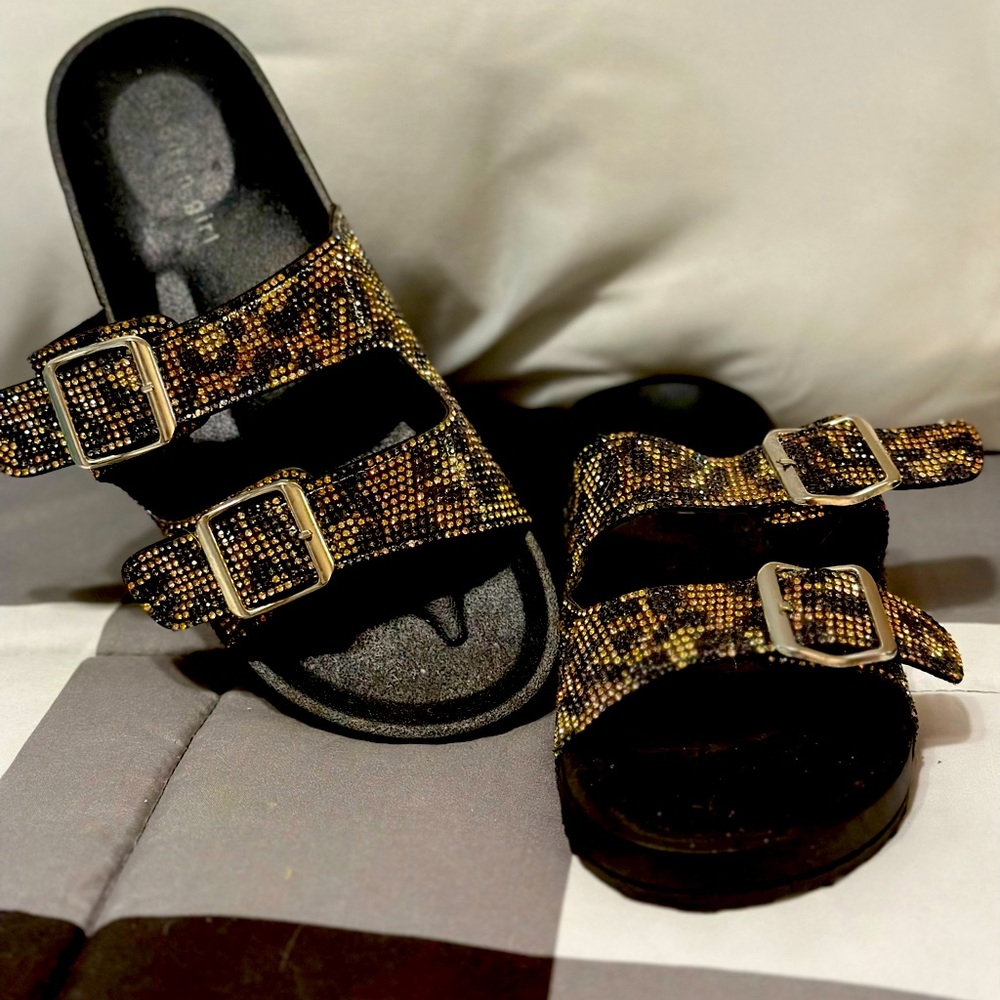 Madden girl cheetah rhinestone sandals